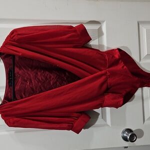 House of Harlow 1960 Rich Red Fabric Bodysuit Size Medium
